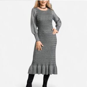 Midnight Velvet Ramelyn Cable Knit Sweater Sheath Dress Size XL New